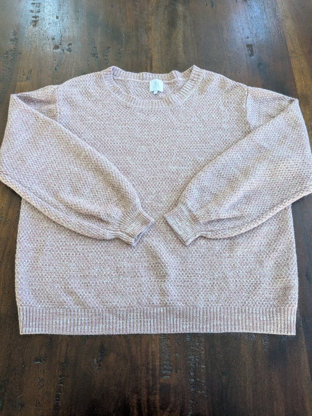The Mint Julep Boutique Dusty Pink Chunky Knit Balloon Sleeve Sweater L